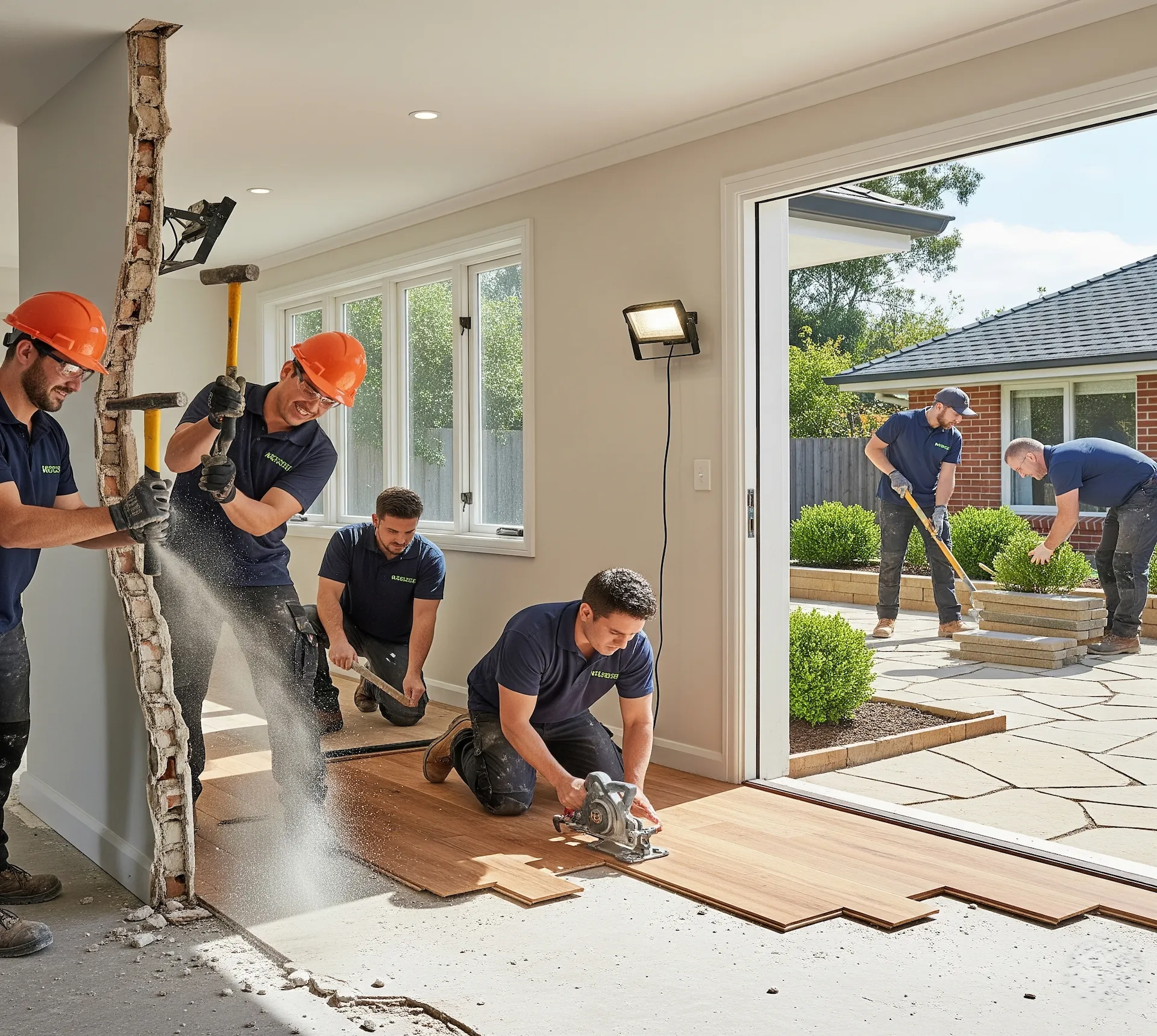 Home interior being renovated with new flooring and paint in Pakistan